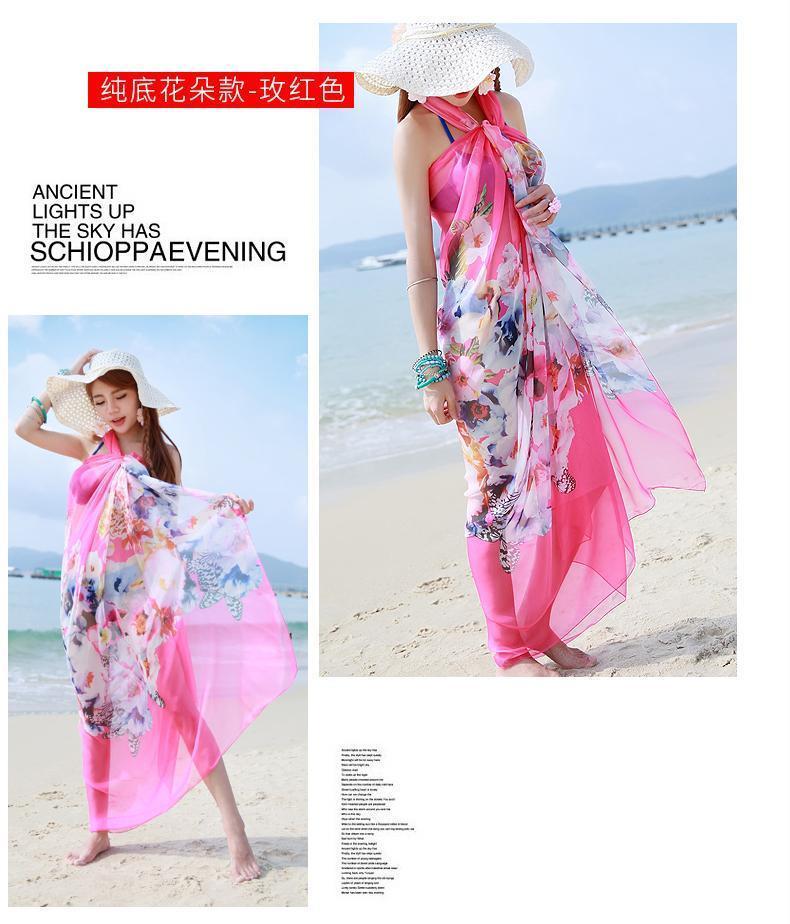 24 Color Printed Shawl Seaside Sunscreen Beach Towel Scarves