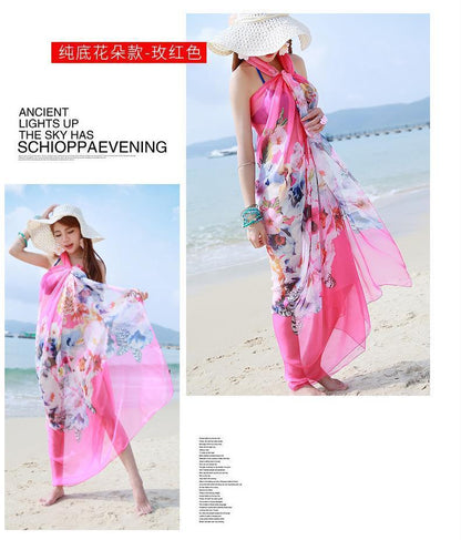 24 Color Printed Shawl Seaside Sunscreen Beach Towel Scarves