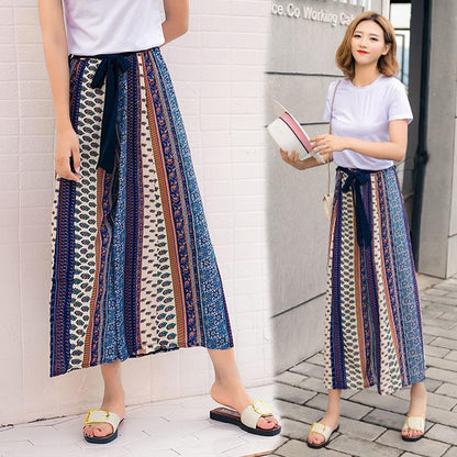 Chiffon Bohemian Wide-Leg Pants Seaside Holiday Beach Pants