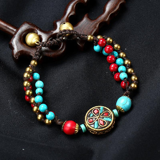 New Boho Ethnic Style Jewelry Nepal Bracelet Retro Creative Diy Wax Rope Woven Jewelry