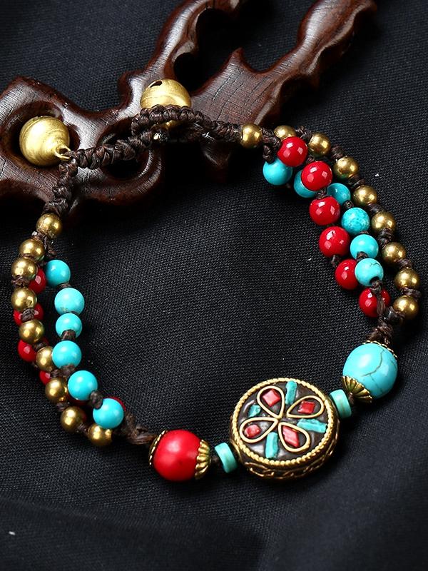 New Boho Ethnic Style Jewelry Nepal Bracelet Retro Creative Diy Wax Rope Woven Jewelry