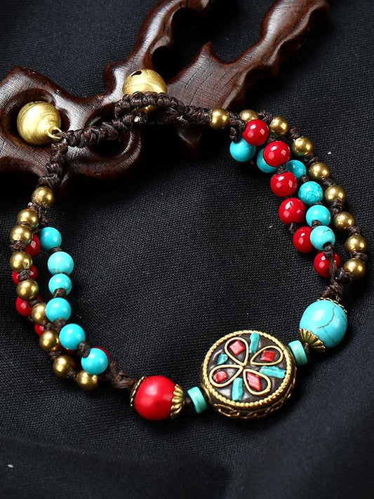 New Boho Ethnic Style Jewelry Nepal Bracelet Retro Creative Diy Wax Rope Woven Jewelry