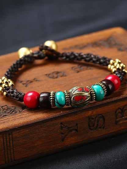 New Boho Ethnic Style Jewelry Nepal Bracelet Retro Creative Diy Wax Rope Woven Jewelry