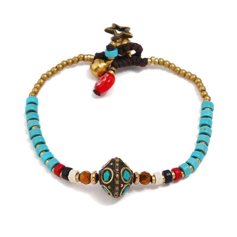 New Boho Ethnic Style Jewelry Nepal Bracelet Retro Creative Diy Wax Rope Woven Jewelry