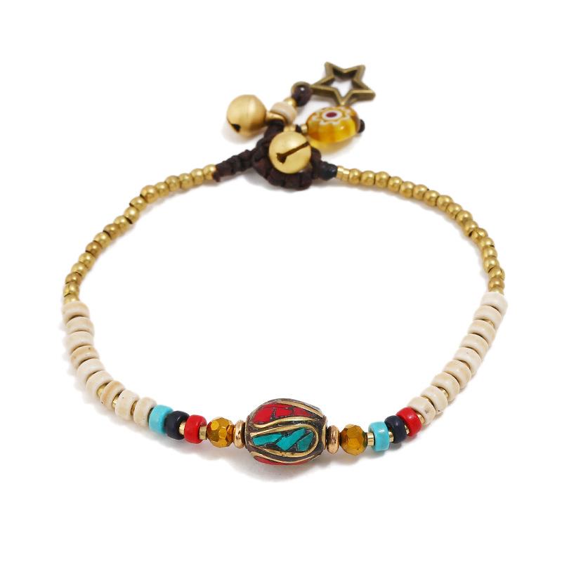 New Boho Ethnic Style Jewelry Nepal Bracelet Retro Creative Diy Wax Rope Woven Jewelry