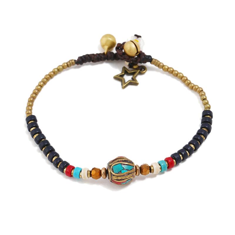 New Boho Ethnic Style Jewelry Nepal Bracelet Retro Creative Diy Wax Rope Woven Jewelry