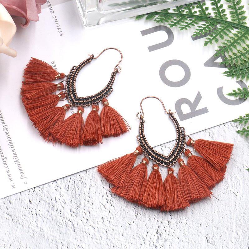 Retro Vintage Boho Bohemian Ethnic Tassel Drop Women Earrings Jewelry Accessories