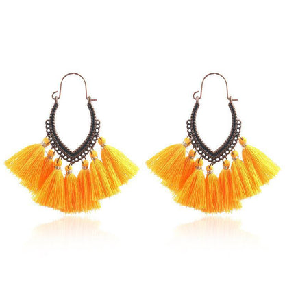 Retro Vintage Boho Bohemian Ethnic Tassel Drop Women Earrings Jewelry Accessories