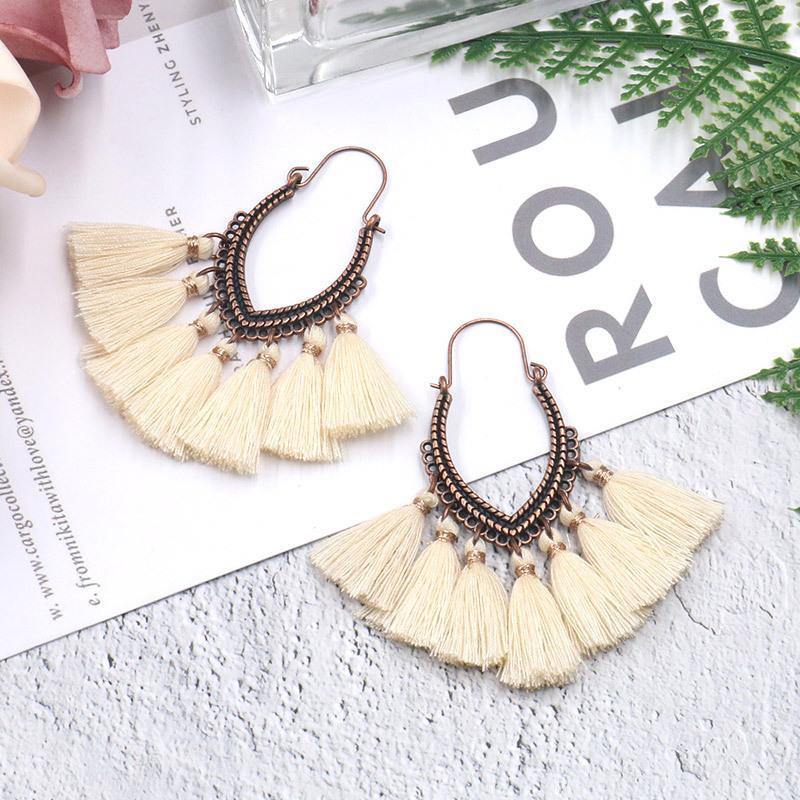 Retro Vintage Boho Bohemian Ethnic Tassel Drop Women Earrings Jewelry Accessories
