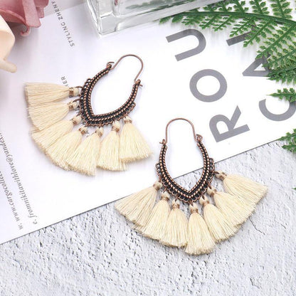 Retro Vintage Boho Bohemian Ethnic Tassel Drop Women Earrings Jewelry Accessories