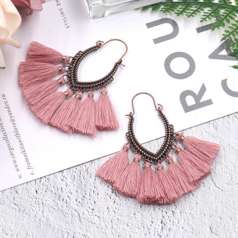 Retro Vintage Boho Bohemian Ethnic Tassel Drop Women Earrings Jewelry Accessories
