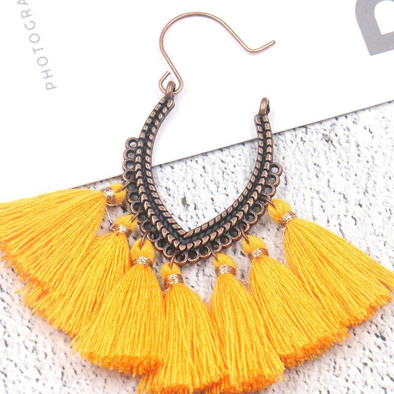 Retro Vintage Boho Bohemian Ethnic Tassel Drop Women Earrings Jewelry Accessories