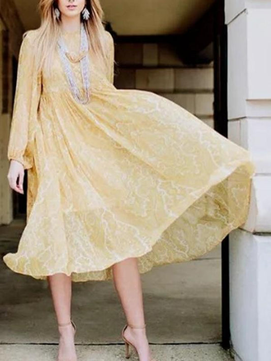 Bohemian Holiday Style Loose Two-Piece Long Dress