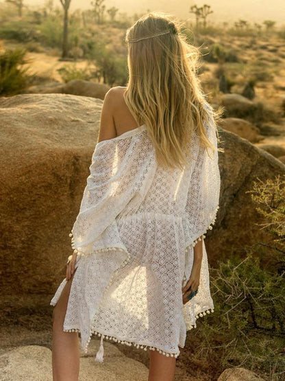 Knitwear Sexy Lace Beach Bikini Sunscreen Cardigan Cover-Up