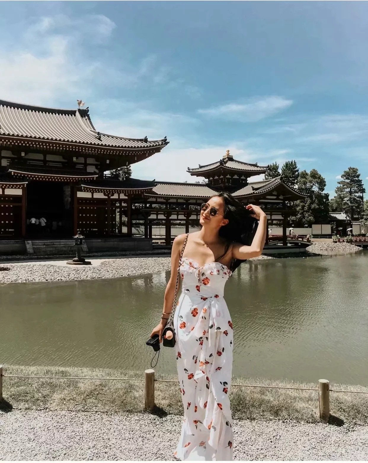 Vacation Style Hanging Neck Low-Cut Dress Floral Long Dress