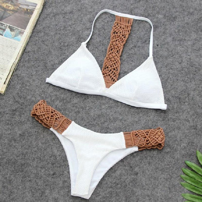 Hand-Knitted Sexy Split Swimsuit Bikini