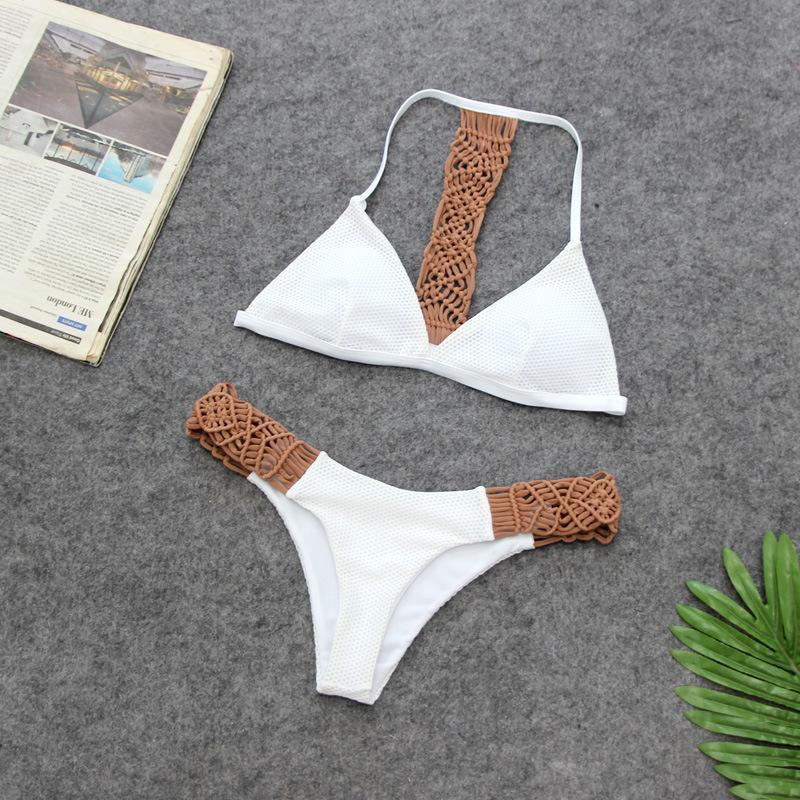 Hand-Knitted Sexy Split Swimsuit Bikini