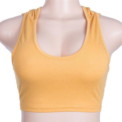 U-Neck Bare Midriff Sports Bras