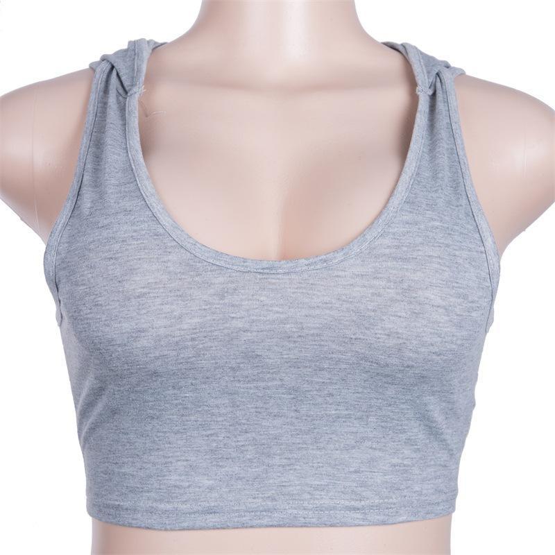 U-Neck Bare Midriff Sports Bras
