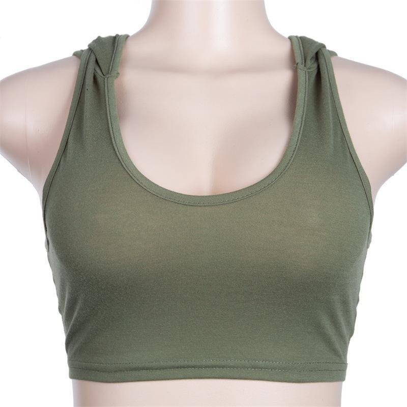 U-Neck Bare Midriff Sports Bras