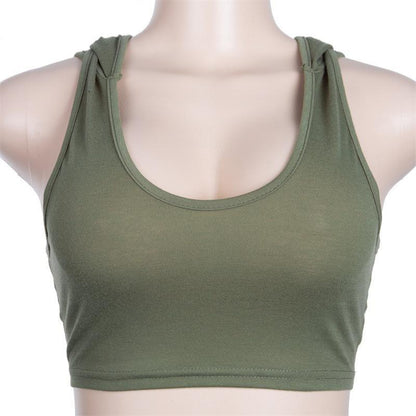U-Neck Bare Midriff Sports Bras