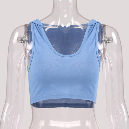 U-Neck Bare Midriff Sports Bras
