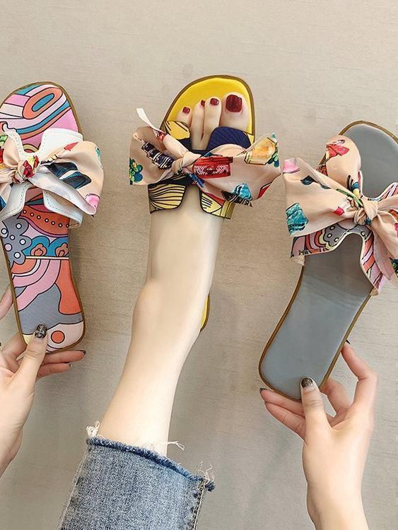 Sandals And Slippers Bow Flat H Slippers