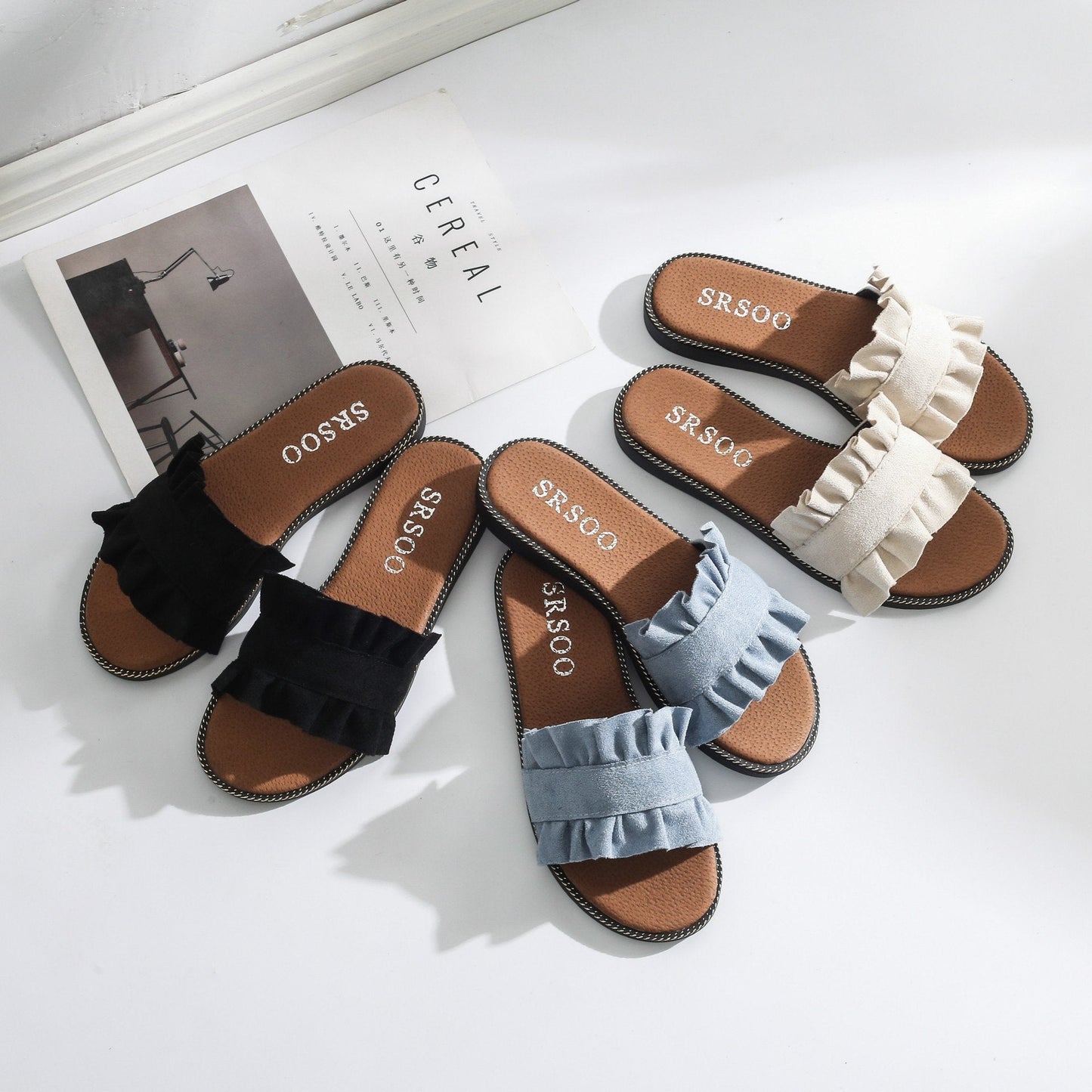 Fungus Lace Slippers Female Small Fresh Flat Sandals And Slippers