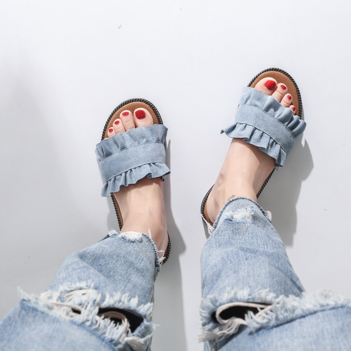 Fungus Lace Slippers Female Small Fresh Flat Sandals And Slippers