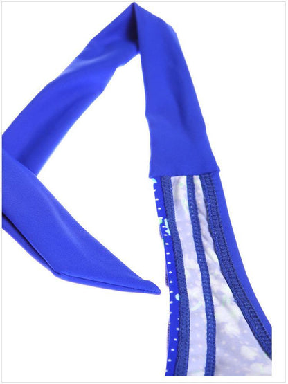 Sexy Backless Solid Two-Piece Skirt Swimsuit