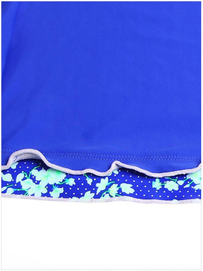 Sexy Backless Solid Two-Piece Skirt Swimsuit