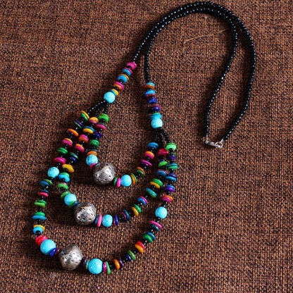 Personality Color Stone Sweater Chain Women'S Classical Wind Long Necklace