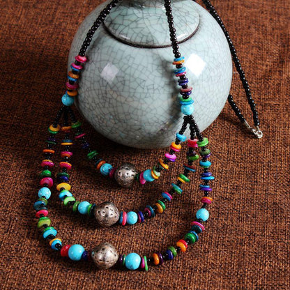 Personality Color Stone Sweater Chain Women'S Classical Wind Long Necklace