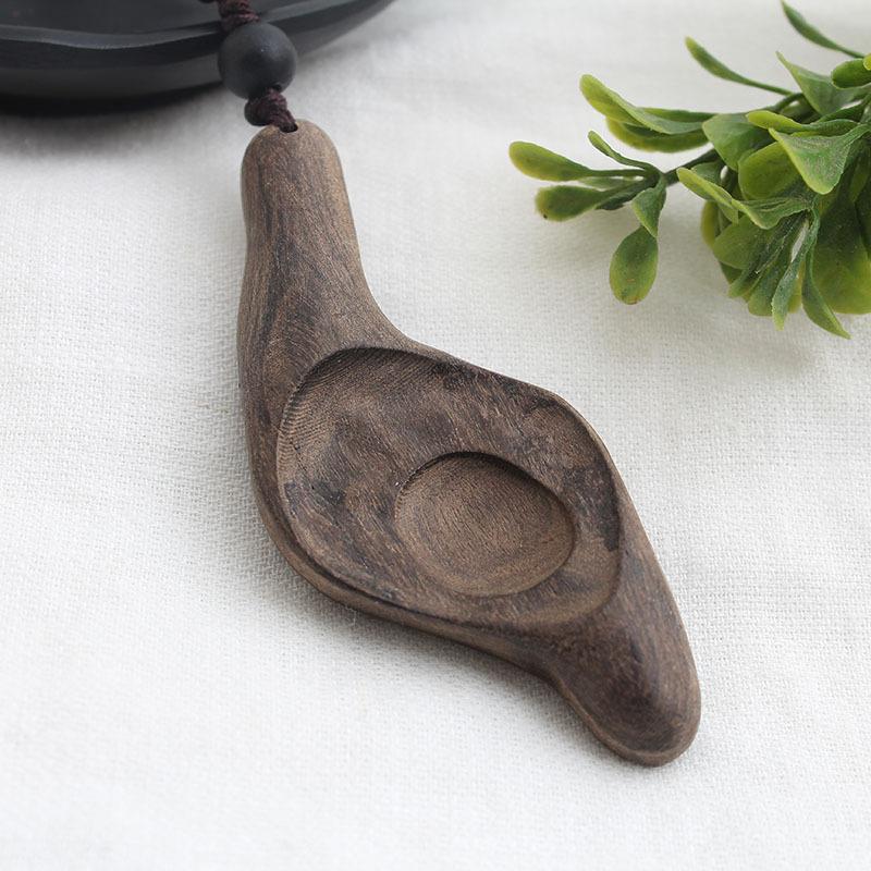 National Style Retro Long Sweater Chain Necklace Handmade Wooden Pendant Costume Pendant