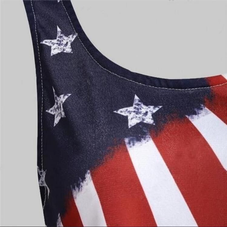 Summer Independence Day Sleeveless Printed Camisole T-Shirt