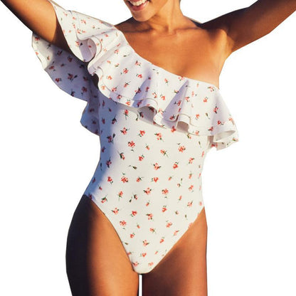 Sexy Ruffled One Shoulder Briefs Bikini