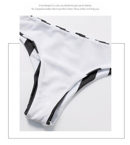 Blue Stripe Two-Piece Swimming Suit