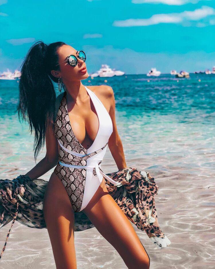 Leopard Lace-Up One-Piece Swimsuit