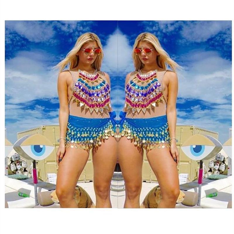 Gemstone Openwork Vest Handmade Top