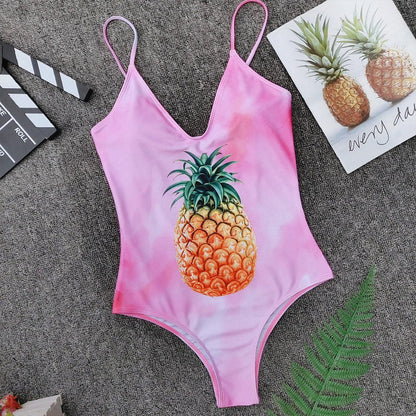 Pineapple Print One Piece Bikini