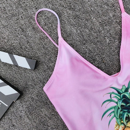 Pineapple Print One Piece Bikini
