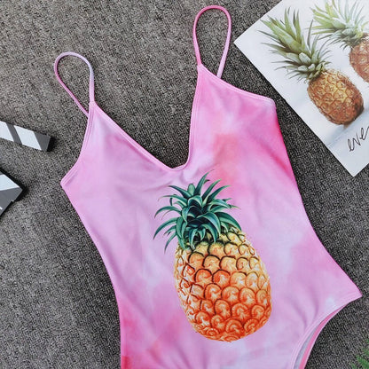 Pineapple Print One Piece Bikini