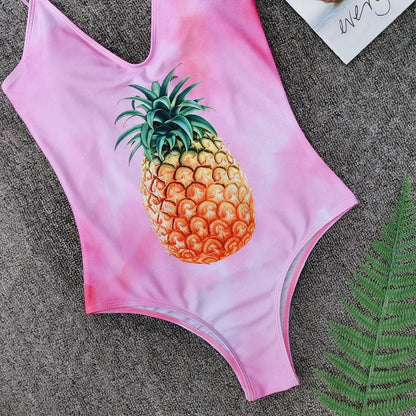Pineapple Print One Piece Bikini