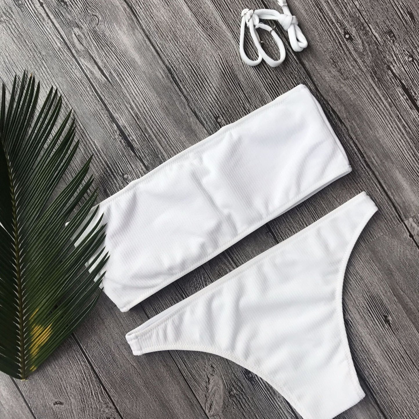 Solid Color Bikini Split Swimsuit