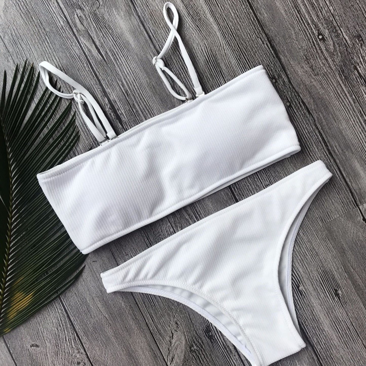 Solid Color Bikini Split Swimsuit