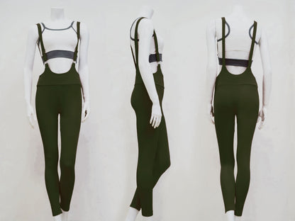 Strap Solid Color Yoga Hip Tights