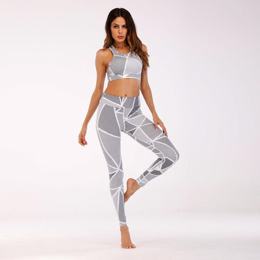 Printed Yoga Fitness Sports And Leisure Set