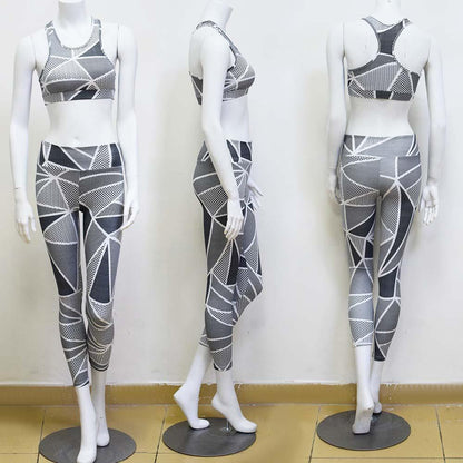 Printed Yoga Fitness Sports And Leisure Set
