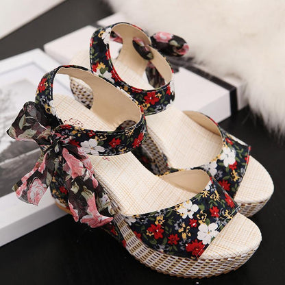 Summer Women Wedges Heels Shoes Casual Thick Bottom
