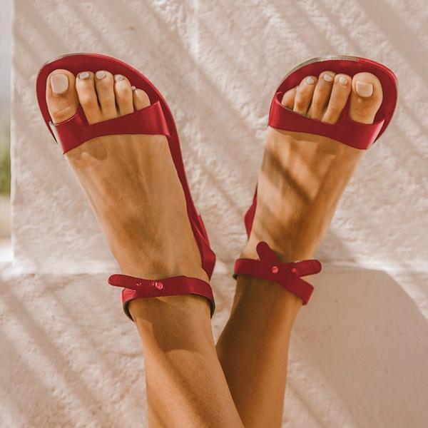 Summer Simple Buckle Buckle Toe Casual Large Size Women'S Sandals